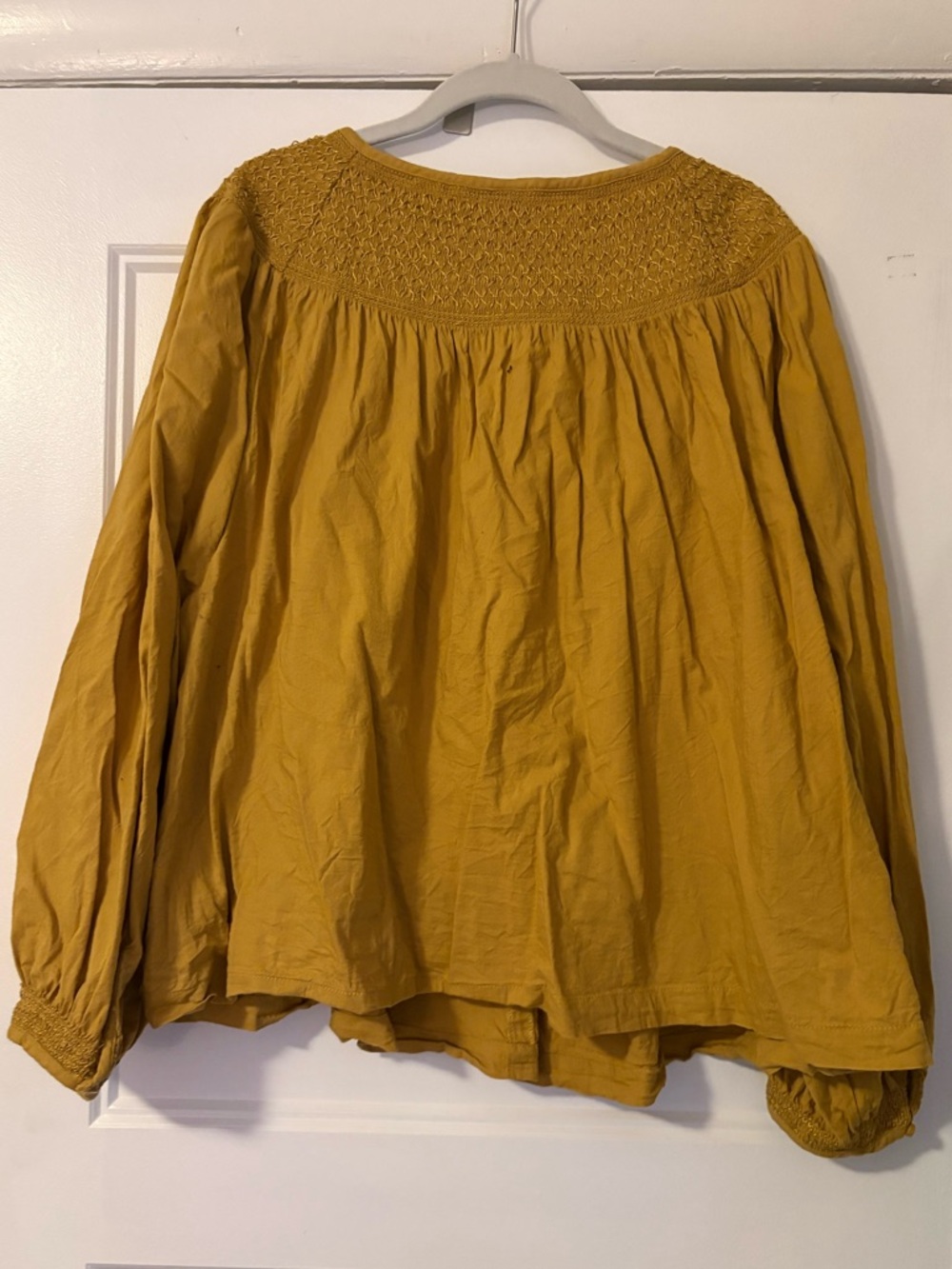 Old Navy Mustard Smocked Yoke Peasant Tunic - Picture 5 of 7